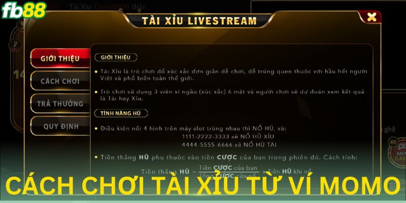 Hướng dẫn cách chơi tài xỉu từ ví momo