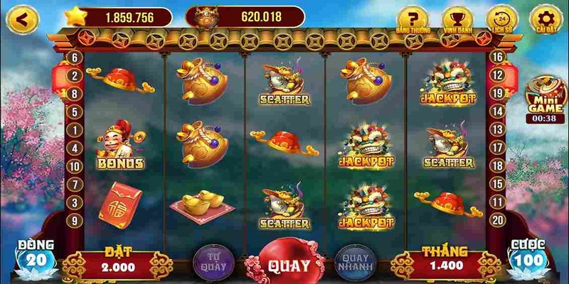 Giao diện nổ hũ 4 thần thú đẹp mắt dễ chơi